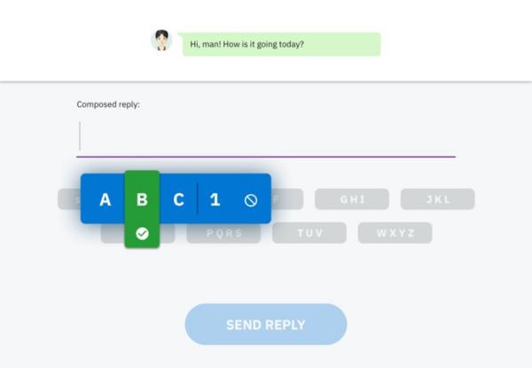 Original BCI Speller web keyboard screenshot from its source repository