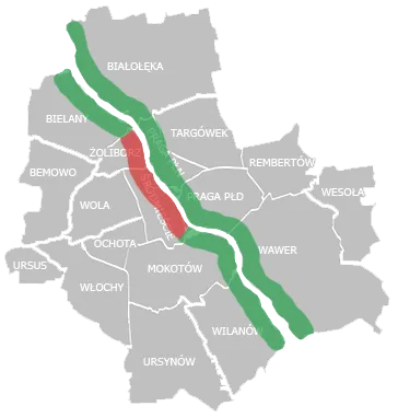 Original HastaLaWisla map artwork showing the Vistula through Warsaw